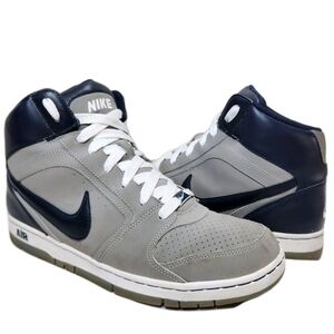 NIKE Air Prestige 2 High Sz 10 Wolf Grey/Navy/White Leather 335808-041 Dunk